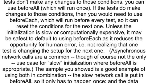 BeforeAll vs BeforeEach When to use them