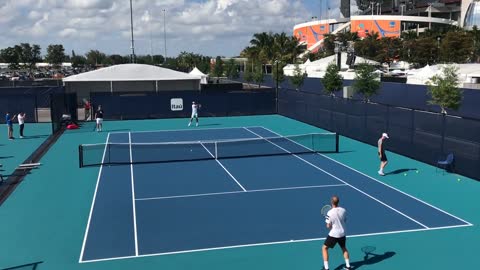 Tennis Players Playing Match