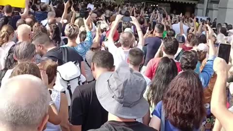 Massive Lockdown/Vaccine Passport Protests in Milan, Italy 7-24-21