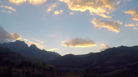 Sunset Behind The Mountain Ranges