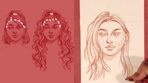 How to draw hair for beginners | tutorial