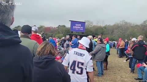 Supporters Cheer Loudly While Gathering At A Trump Rally