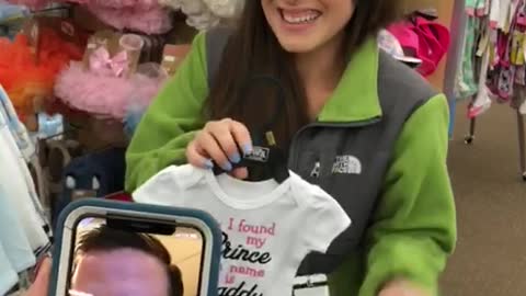 Happy Husband Cries During Gender Reveal