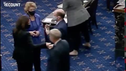 Lindsey Graham fist bumps Kamala Harris her first time back to the Senate as "Vice-President Elect"