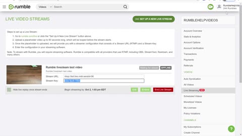 How to set up a livestream on Rumble