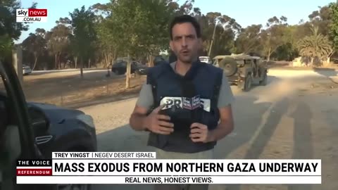 Palestinians engaging in chaotic mass exodus from northern Gaza