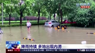 Drone footage shows China's Henan flooding