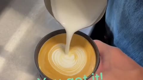 Coffee Latte - Let’s make a heart! - simple cook
