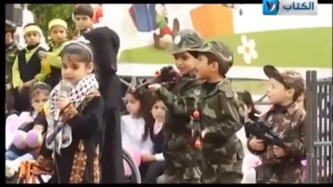 UNRWA KIDS SCHOOL PLAY: Jews in cages, guns, knives, blood