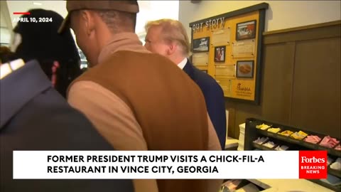 BREAKING NEWS Trump Shows Up At Chik-Fil-A In Georgia And Speaks To Workers And People Eating