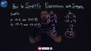 How to Simplify Expressions with Integers | Two Examples | Part 1 of 5 | Minute Math
