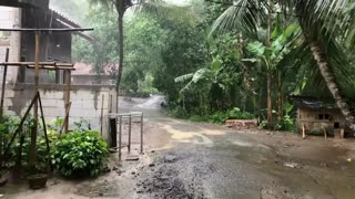 heavy rain and strong Storm winds disrupt village life | a terrible strong wind hit my journey