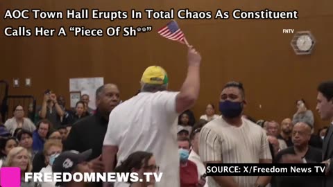 AOC Town Hall Erupts In Total Chaos As Constituent Calls Her A “Piece Of Sh**”