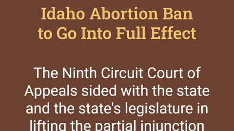 Federal Appeals Court Rules Idaho Abortion Ban Can Go Into Effect