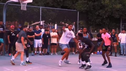 Basketball court in the evening