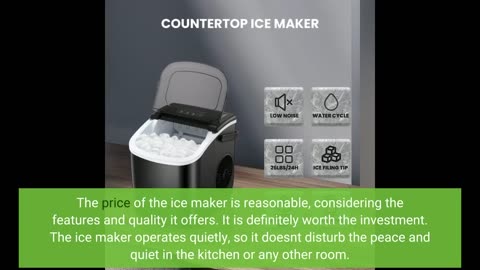 COWSAR Portable Countertop Ice Maker Machine with Self-Cleaning, 26.5lbs/24Hrs, 6 Mins/9 Pcs Bu...