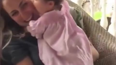 A Baby Kissing Her Mom Funny Interacting