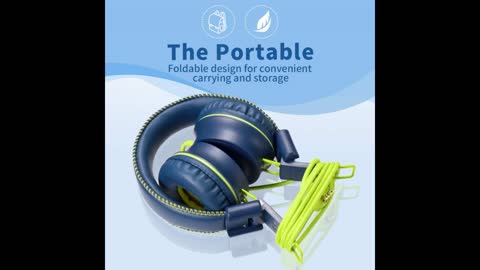 Review: POWMEE M2 Kids Headphones Wired Headphone for Kids,Foldable Adjustable Stereo Tangle-Fr...