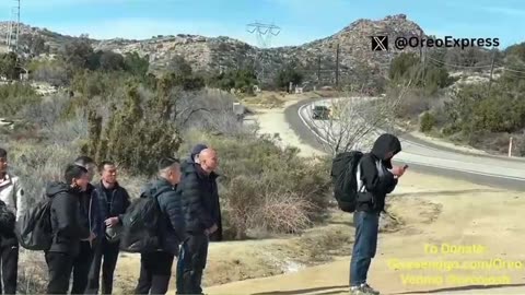 13 military aged men cross border & walk right up to border patrol