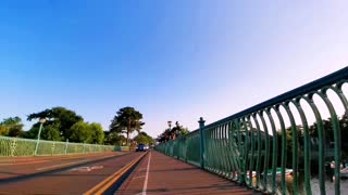 A handstand on a bridge