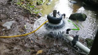 Bunyip PA13 pump Butchers creek in Nth QLD, Australia.