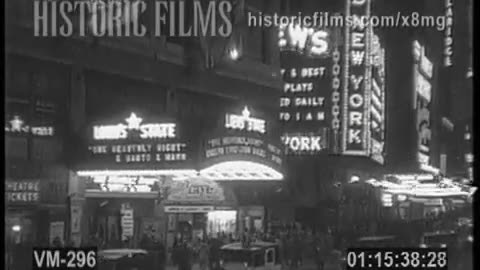 *RARE* FOOTAGE OF 1929 STROLL DOWN BROADWAY - TIMESQUARE