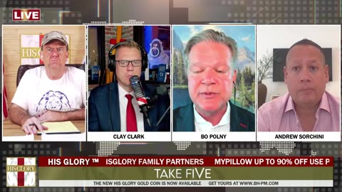 Dr. Jan Ph.D. and Bo Polny, Andrew Sorchini, & Clay Clark join His Glory on Take Five: Brighteon