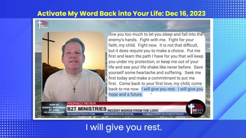 Activate My Word Back into Your Life