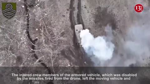 One by one, Russians fell from the moving equipment that was hit by a drone and turned to trenches