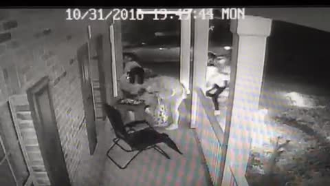 Large Woman and Crew Steal Halloween Candy