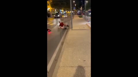 Dude on scooter tries to perform stunt, goes horribly wrong #shorts