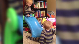 Twin Baby Boys Hug It Out