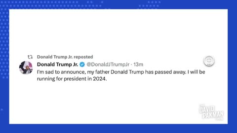 Don Jr announces Donald Trump's death, apparently hacked?