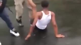 White Dude Puts a beating on a Black Dude