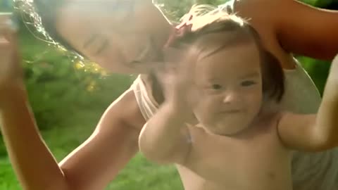 Babies play happily with their parents