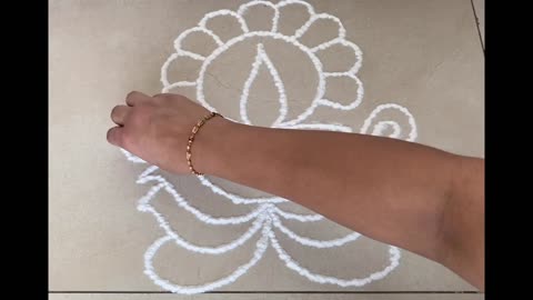 diya rangoli with fork,simple rangoli design,beautiful easy rangoli,daily rangoli