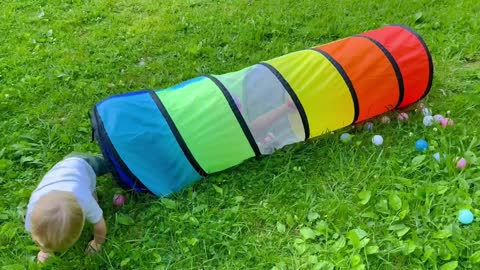 /Kids Play Tunnel for Toddlers, Colorful Pop Up Crawl Through Tunnel Play Tent for Infant Baby o