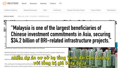 Malaysia dừng các dự án đầu tư tham nhũng của Trung Quốc