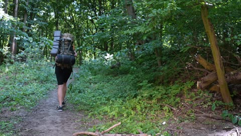 Girl alone in the forest