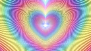 063. Rainbow Heart Gradient Wave Love Pulses Emanate from Center Tunnel