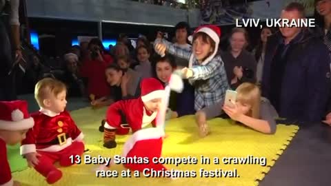 Baby Santas crawl to finish line