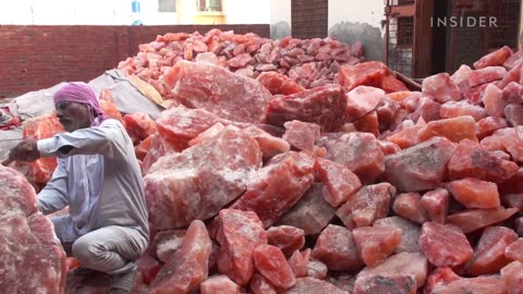 How they Mine Tons of pink Salt Deep Inside Mountain