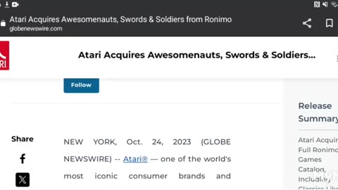 Atari Acquires Awesomenauts and Swords & Soldiers - An Investors Opinion