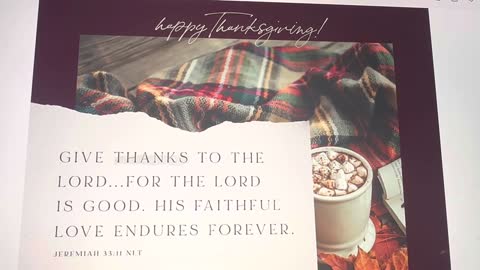 Happy Thanksgiving!! You are a Treasure to God!!