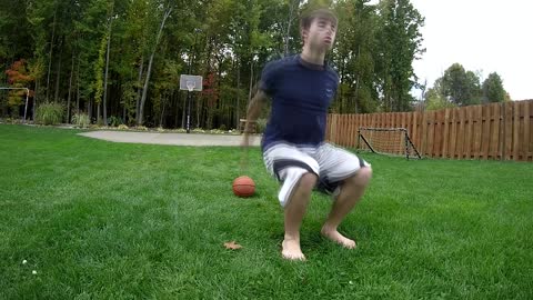 Incredible multi-backflip trick shot
