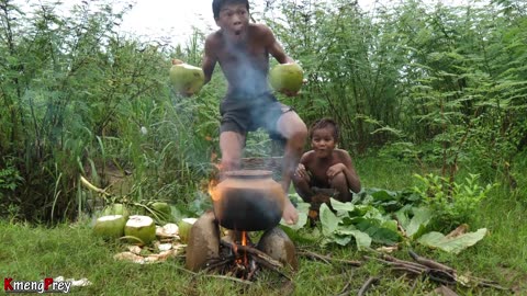 Primitive Technology - Kmeng Prey - Wow Yummy Cooking Crabs Eating Delicious