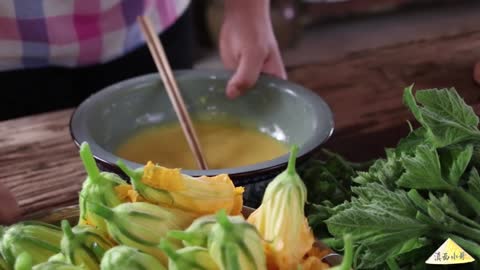 Steamed Pumpkin with Minced Pork Inside - Fried Crispy Pumpkin Flowers - Sauteed Pumpkin Shoots