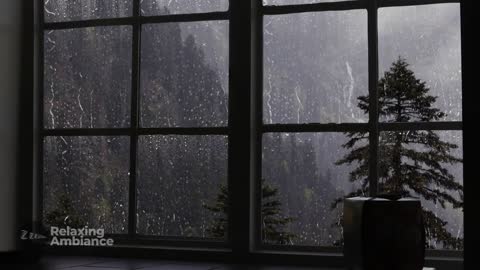 Rain Sound On Window with Thunder SoundsㅣHeavy Rain for Sleep, Study and Relaxation, Meditation