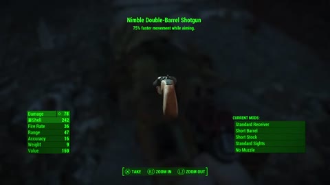 Fallout 4 Legendary weapon - Nimble Double-Barrel Shotgun *