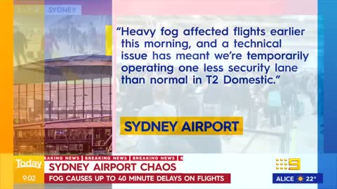 Fog and technical issue causes major delays at Sydney Airport | 9 News Australia